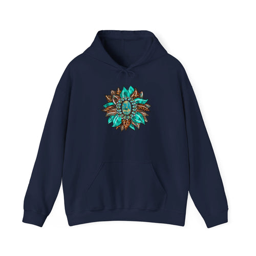 Turquoise Sunflower Hoodie