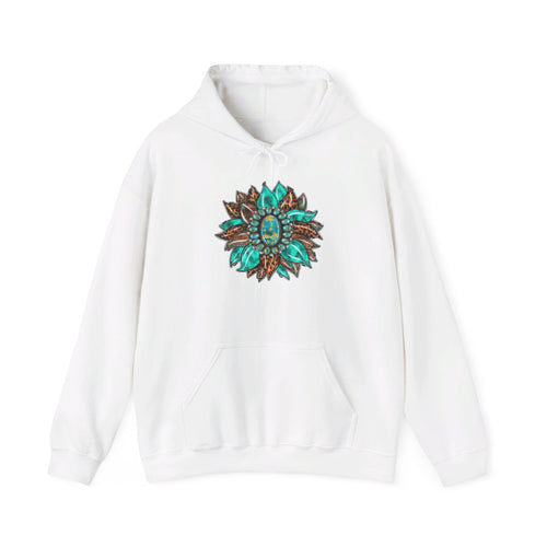 Turquoise Sunflower Hoodie