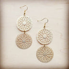 Matte Gold Filigree Earrings - Brindle Boutique