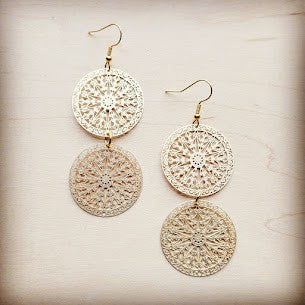 Matte Gold Filigree Earrings - Brindle Boutique