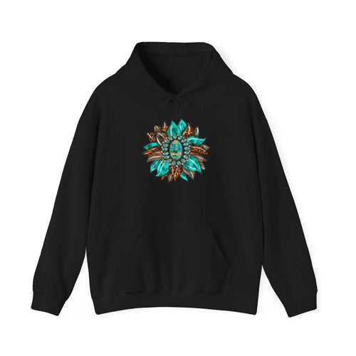 Turquoise Sunflower Hoodie