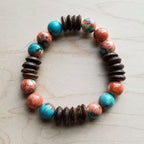 Turquoise and Wood Bracelet