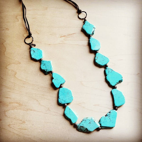 Blue Turquoise Slab Necklace