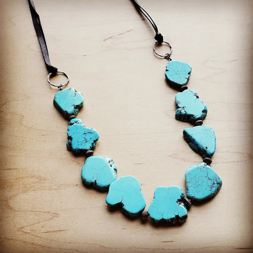 Blue Turquoise Slab Necklace