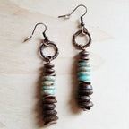 Aqua Terra & Wood Earrings - Brindle Boutique 