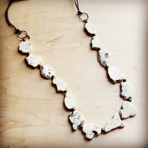 White Turquoise Slab Necklace