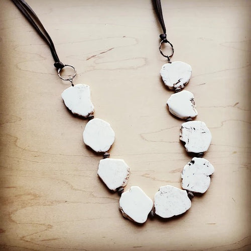 White Turquoise Slab Necklace