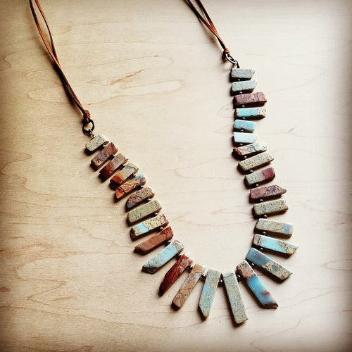 Aqua Terra Necklace with Leather Ties