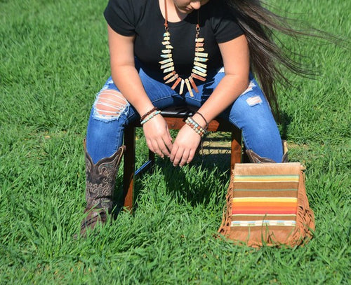 Aqua Terra Necklace with Leather Ties
