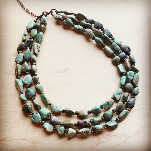 Turquoise & Copper Necklace - Brindle Boutique 