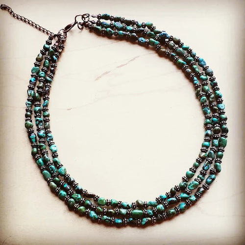Turquoise & Copper Necklace - Brindle Boutique 