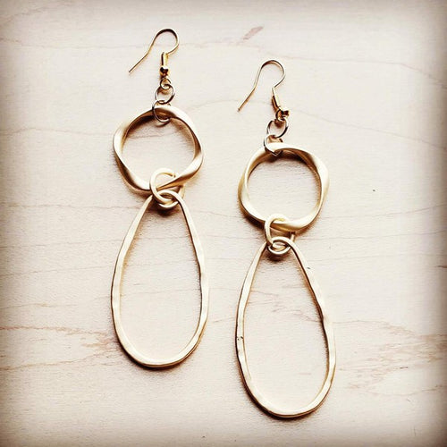 Matte Gold Hoop Earrings - Brindle Boutique 