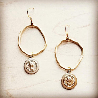 Matte Gold Hoop Earrings - Brindle Boutique 