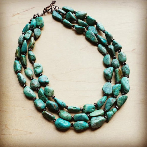 Turquoise & Copper Necklace - Brindle Boutique 