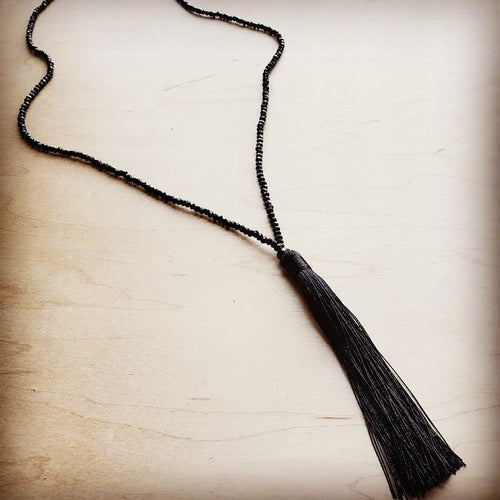 Glass Beaded Necklace with Tassel
