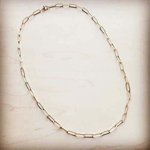Matte Gold Chain Link Necklace - Brindle Boutique 