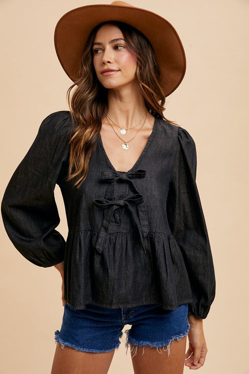 Peplum Denim Top