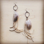 Leather Feather Earrings