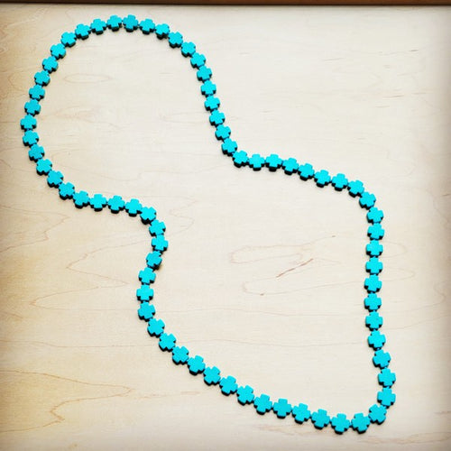 Turquoise Beaded Cross Necklace