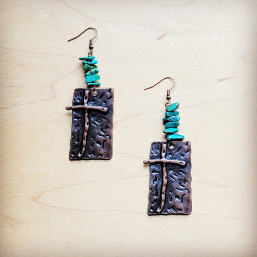 Turquoise Cross Earrings