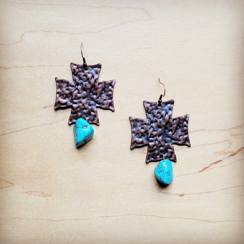 Turquoise Cross Earrings