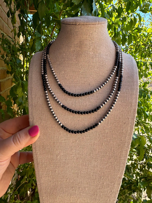 Navajo Pearl & Black Onyx Necklace