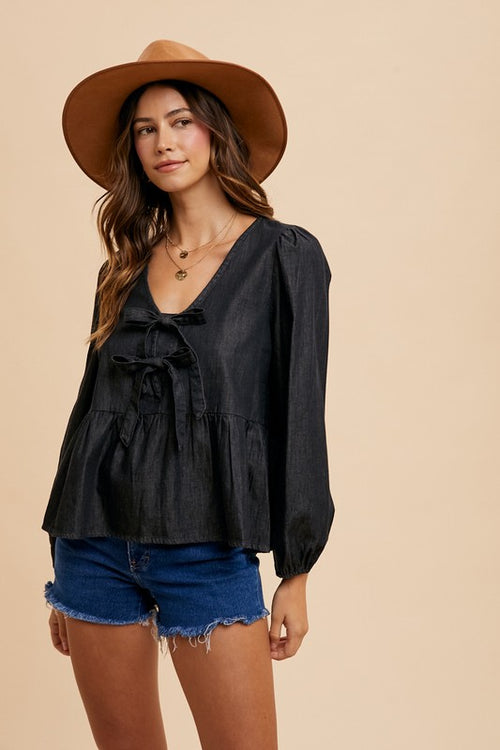 Peplum Denim Top