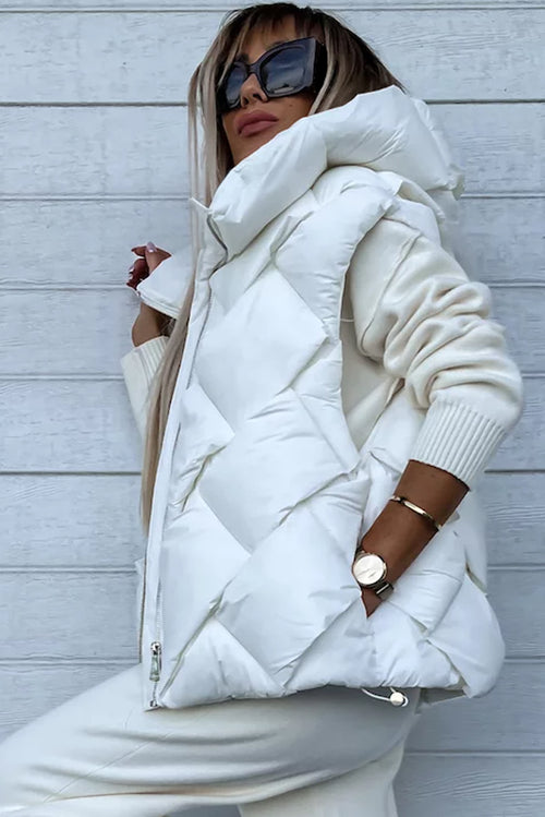White Quilted Vest