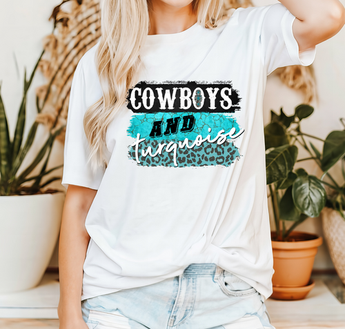 Cowboys and Turquoise Tee