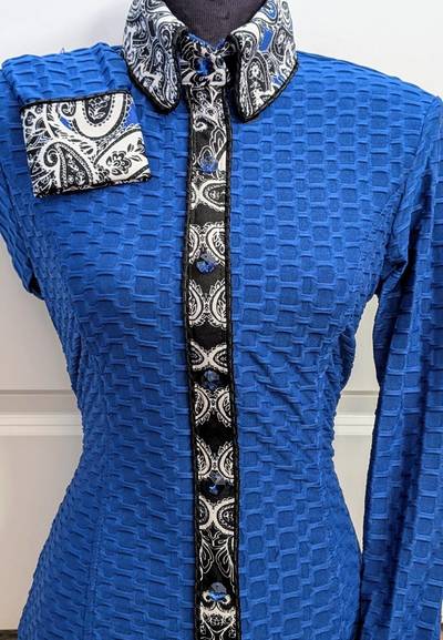 Royal Blue Textured Lycra Shirt
