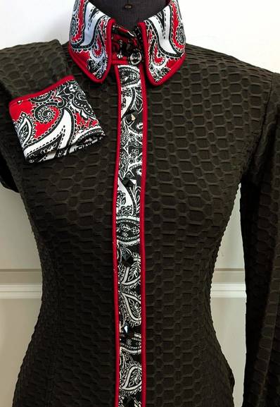 Black Textured Lycra Shirt