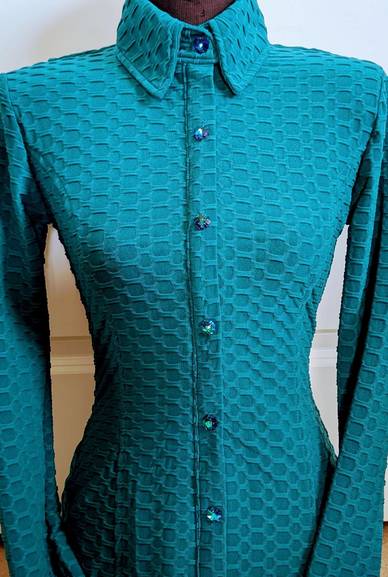 Teal Textured Lycra Shirt