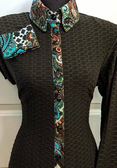 Black Textured Lycra Shirt