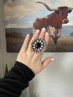 Navajo Black Onyx & Mother of Pearl Ring