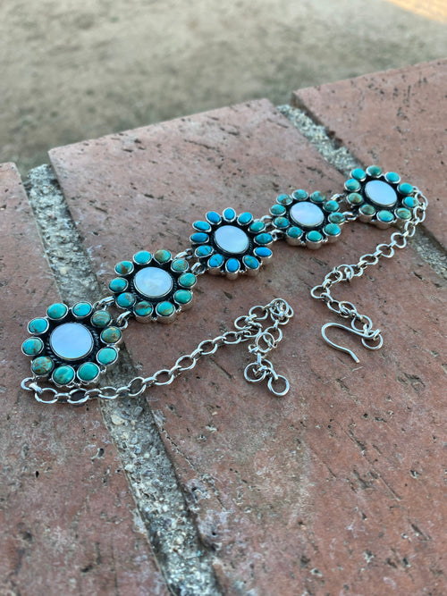 Turquoise & Mother of Pearl Choker