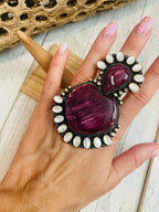 Navajo Mother of Pearl & Purple Spiny Ring