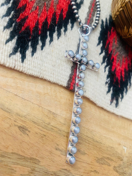 Natural Pearl Cross Pendant