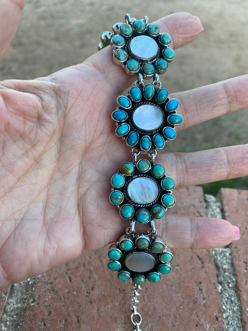 Turquoise & Mother of Pearl Choker