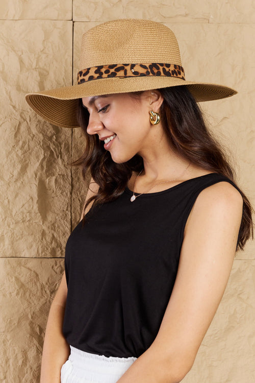 Leopard Straw Hat